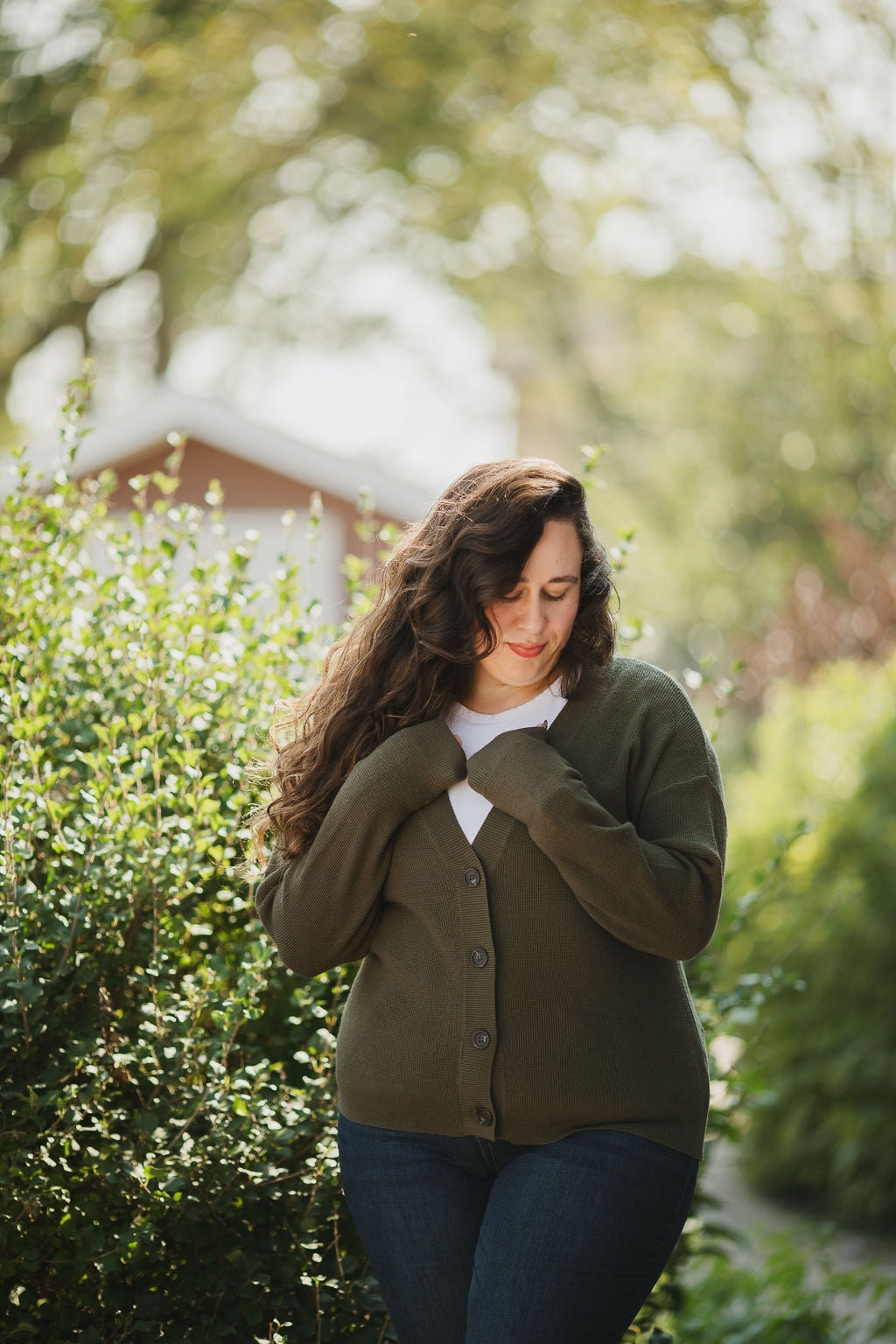 Olive Green Button Cardigan