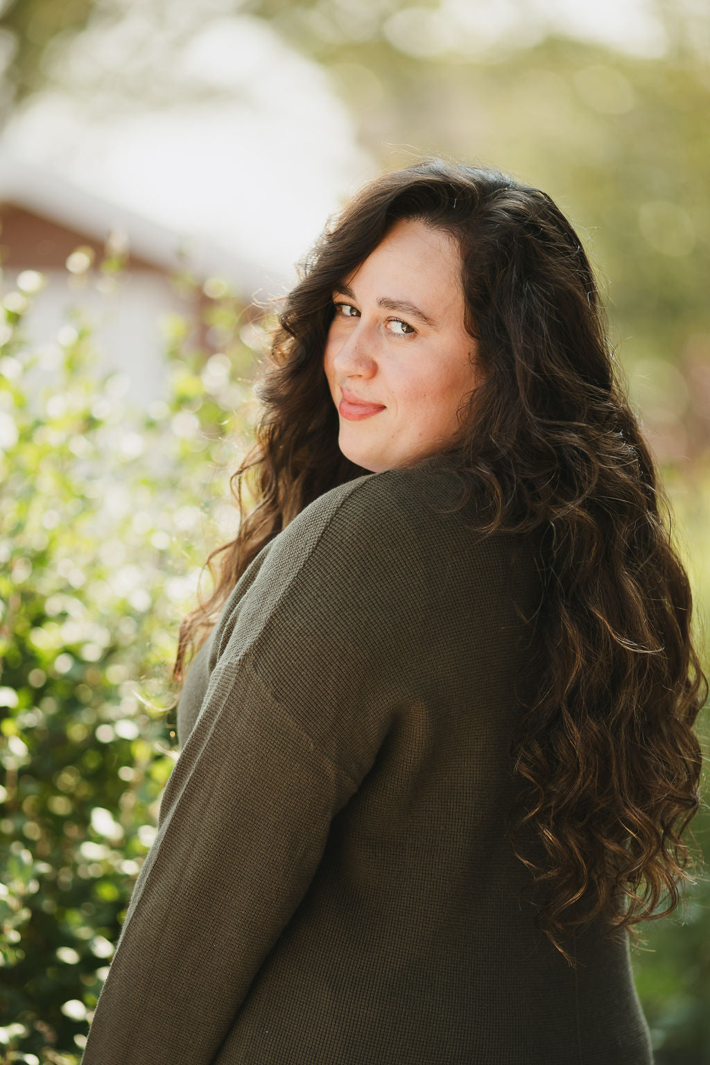 Olive Green Button Cardigan