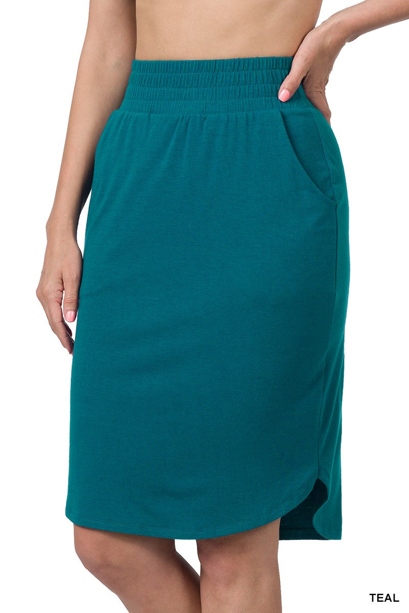 Midi Skirt-Teal*