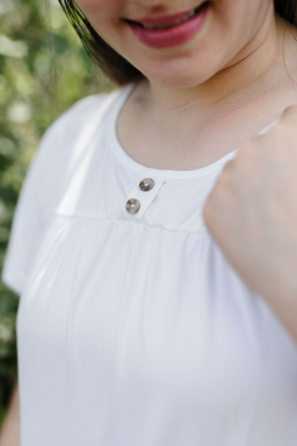 White Button Tee