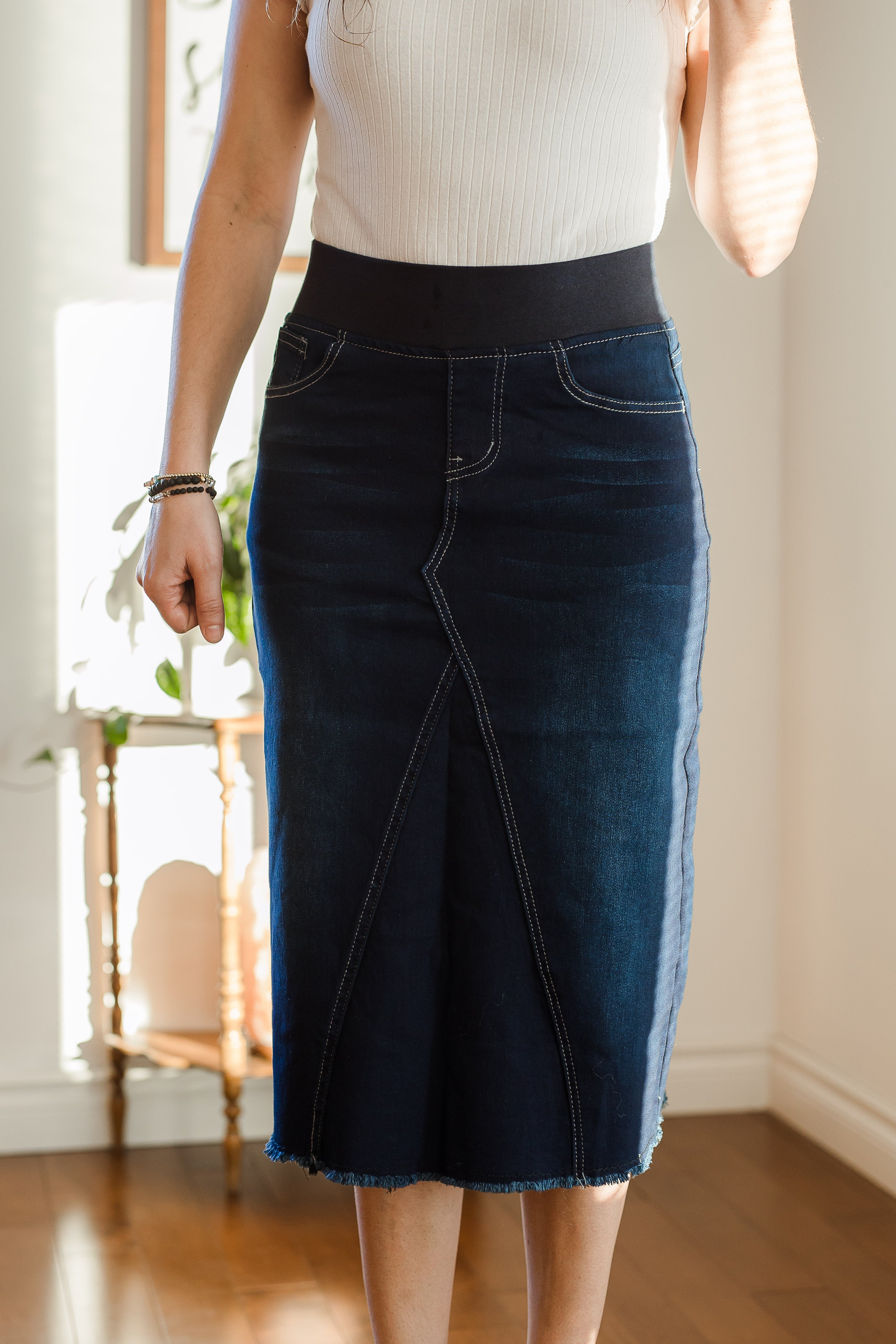 Fringe Denim Skirt – Elegance by Jen