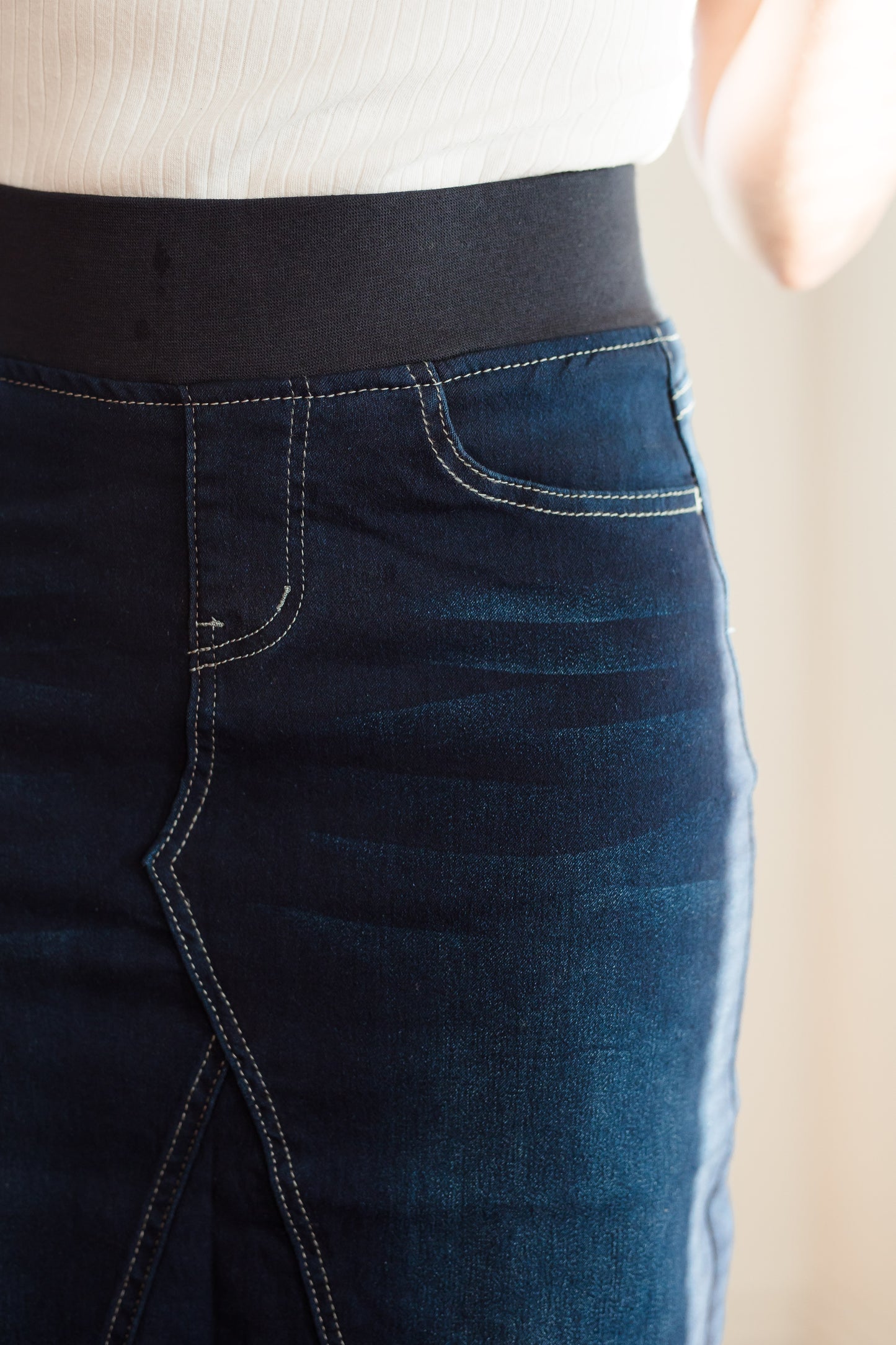 Fringe Denim Skirt